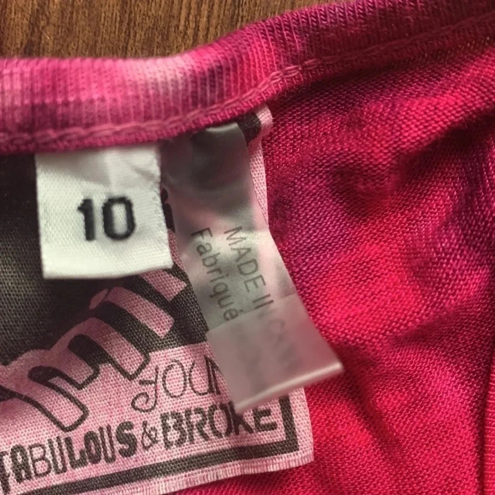 Young Fabulous & Broke Top Tie Dye Tank Fringe Girls Sz 10 NWT - Picture 4 of 7